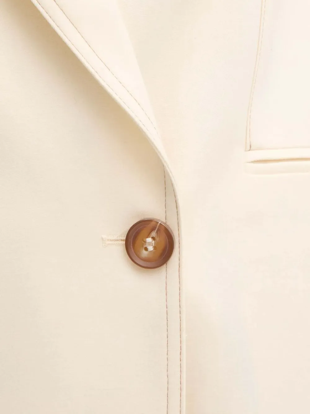 Benetton Double-breasted Button Top In Neutral