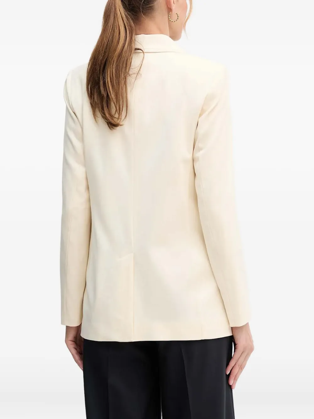 Benetton Double-breasted Button Top In Neutral
