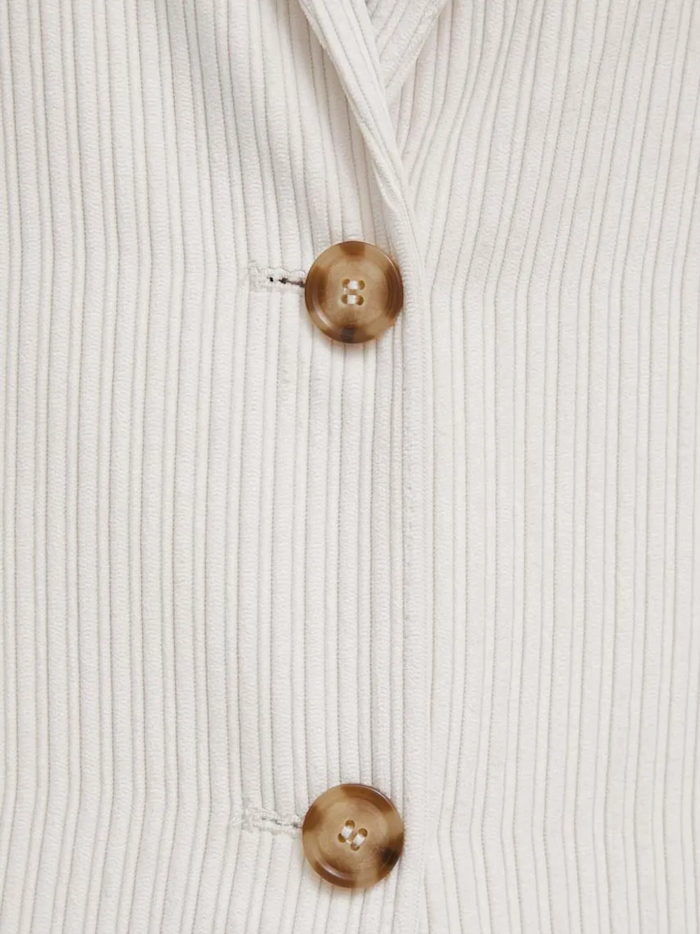 Benetton Ribfluwelen jack met knoop Beige