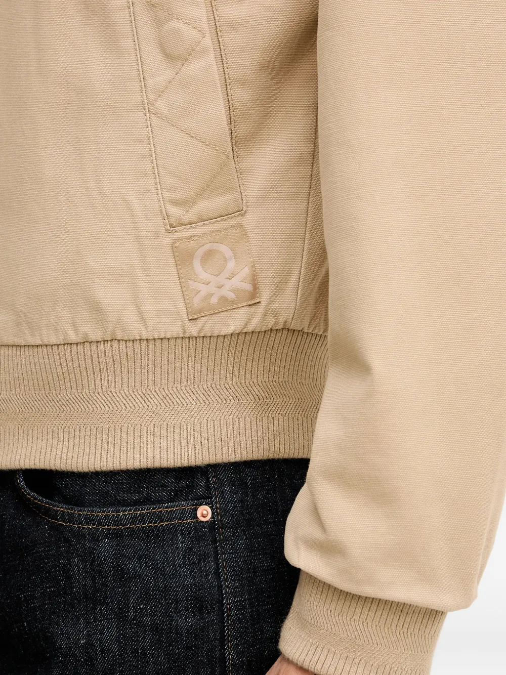 Benetton Corduroy-collar Jacket In Neutral