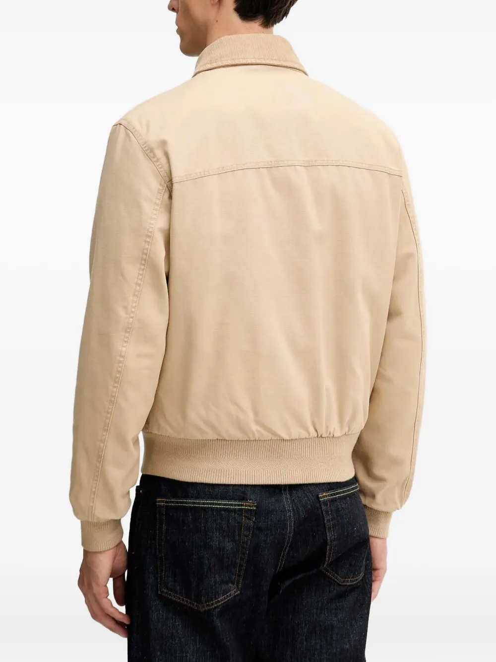 Benetton Corduroy-collar Jacket In Neutral