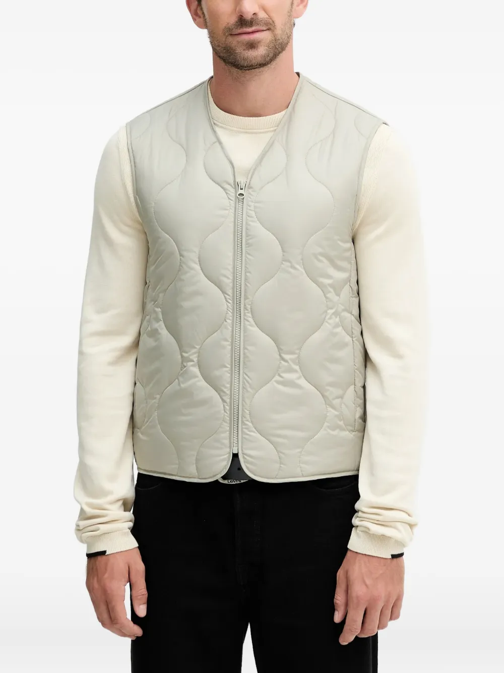 Benetton Buttoned Coat In Neutral