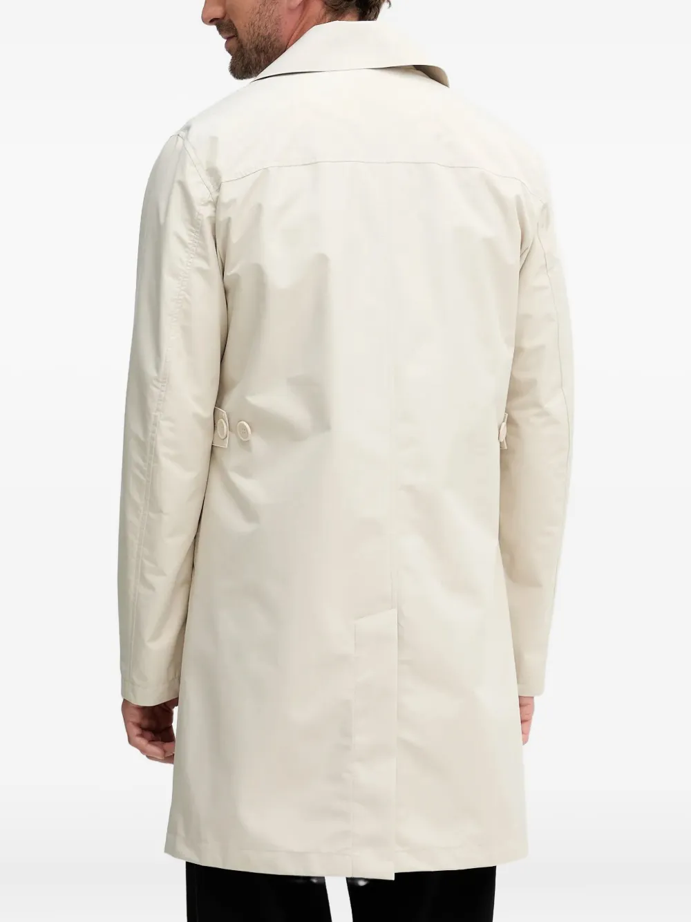 Benetton Buttoned Coat In Neutral