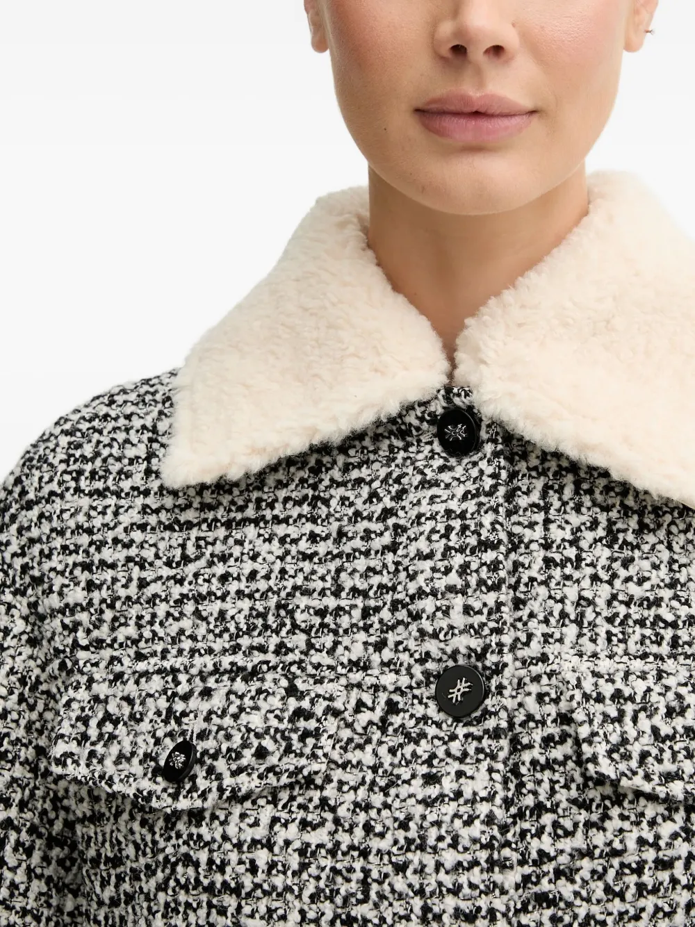 Benetton Collared Pocket Jacket In Black