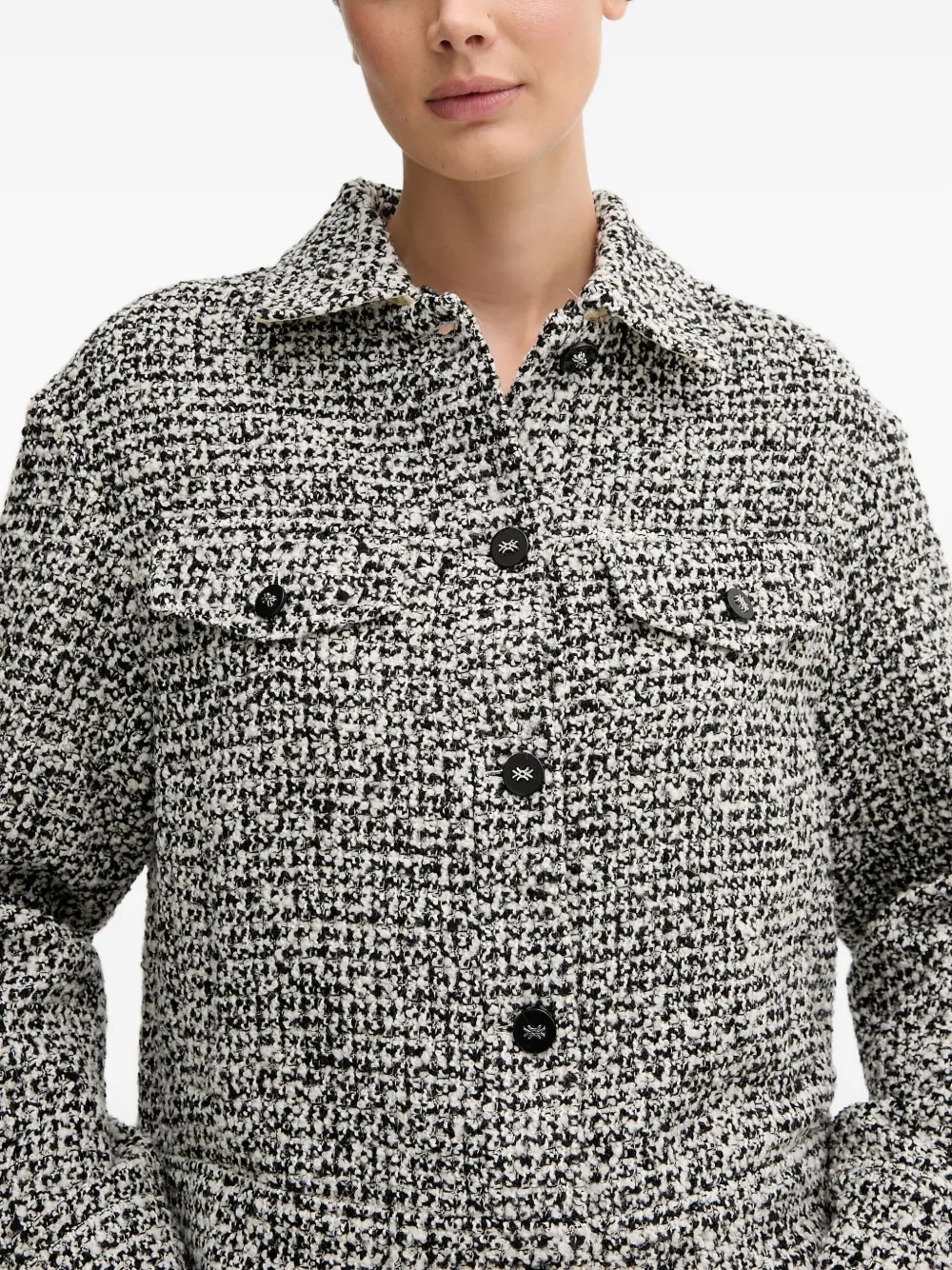 Benetton Collared Pocket Jacket In Black