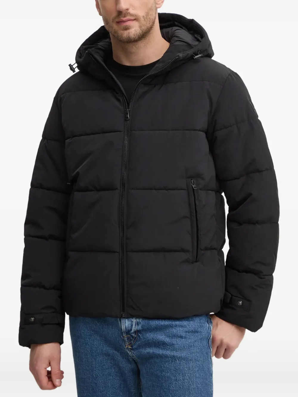 Benetton chaqueta con cremallera y capucha | negro | Image 1