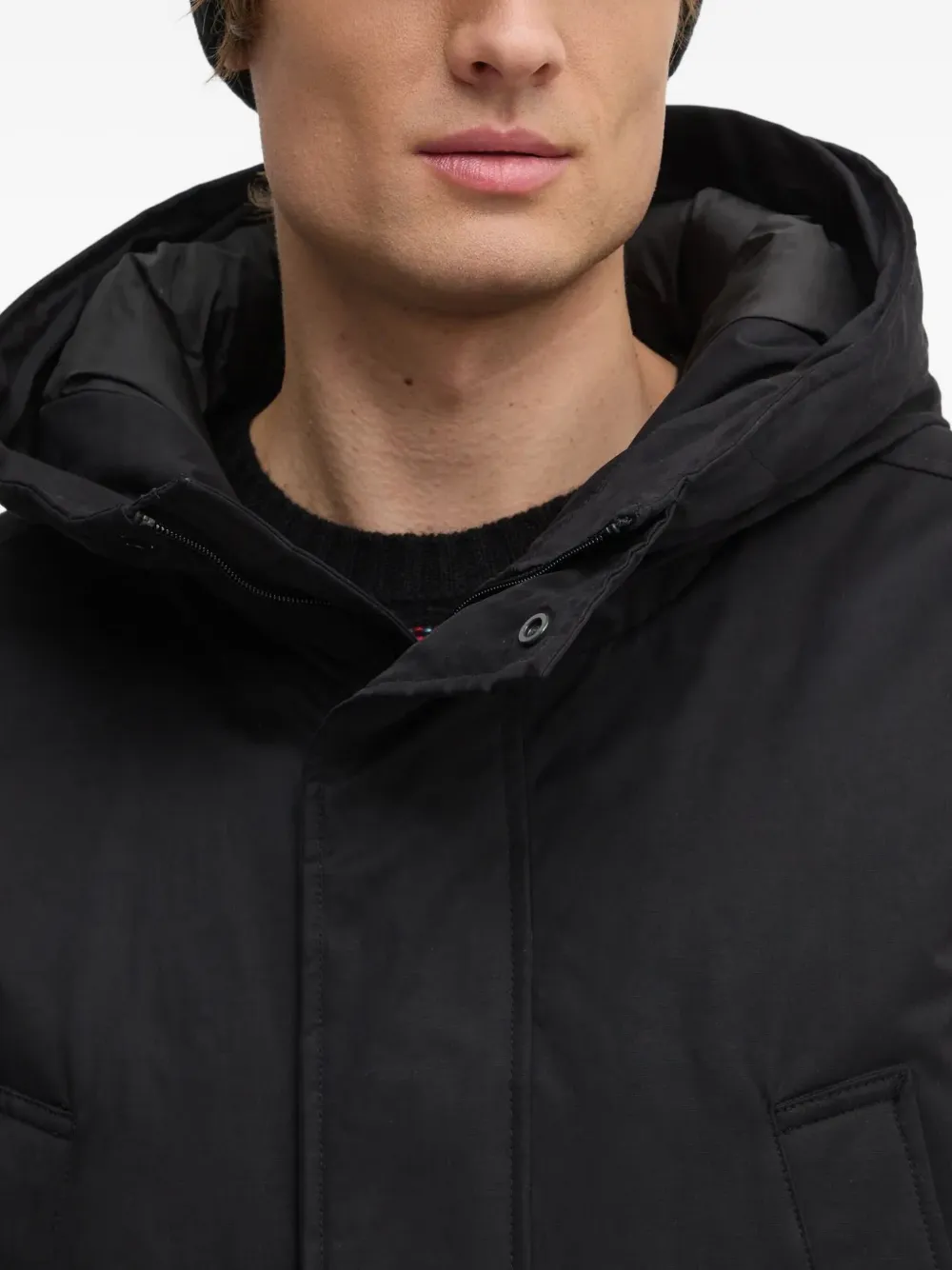 Benetton Hooded Pocket Jacket In Black