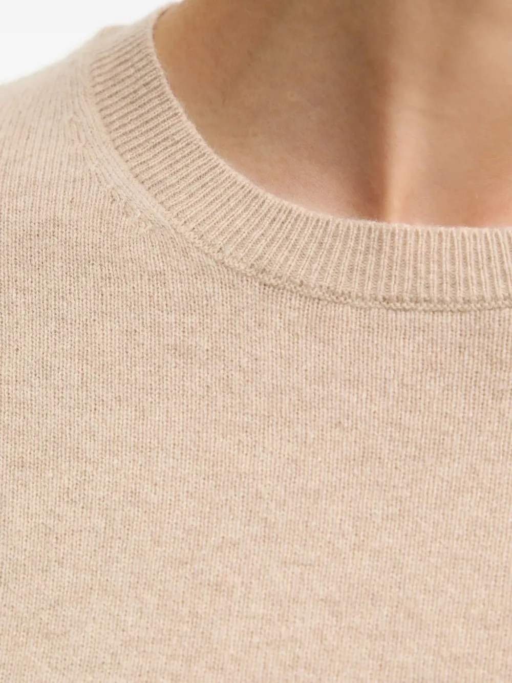Benetton Kasjmier trui met geribbelde manchetten Beige