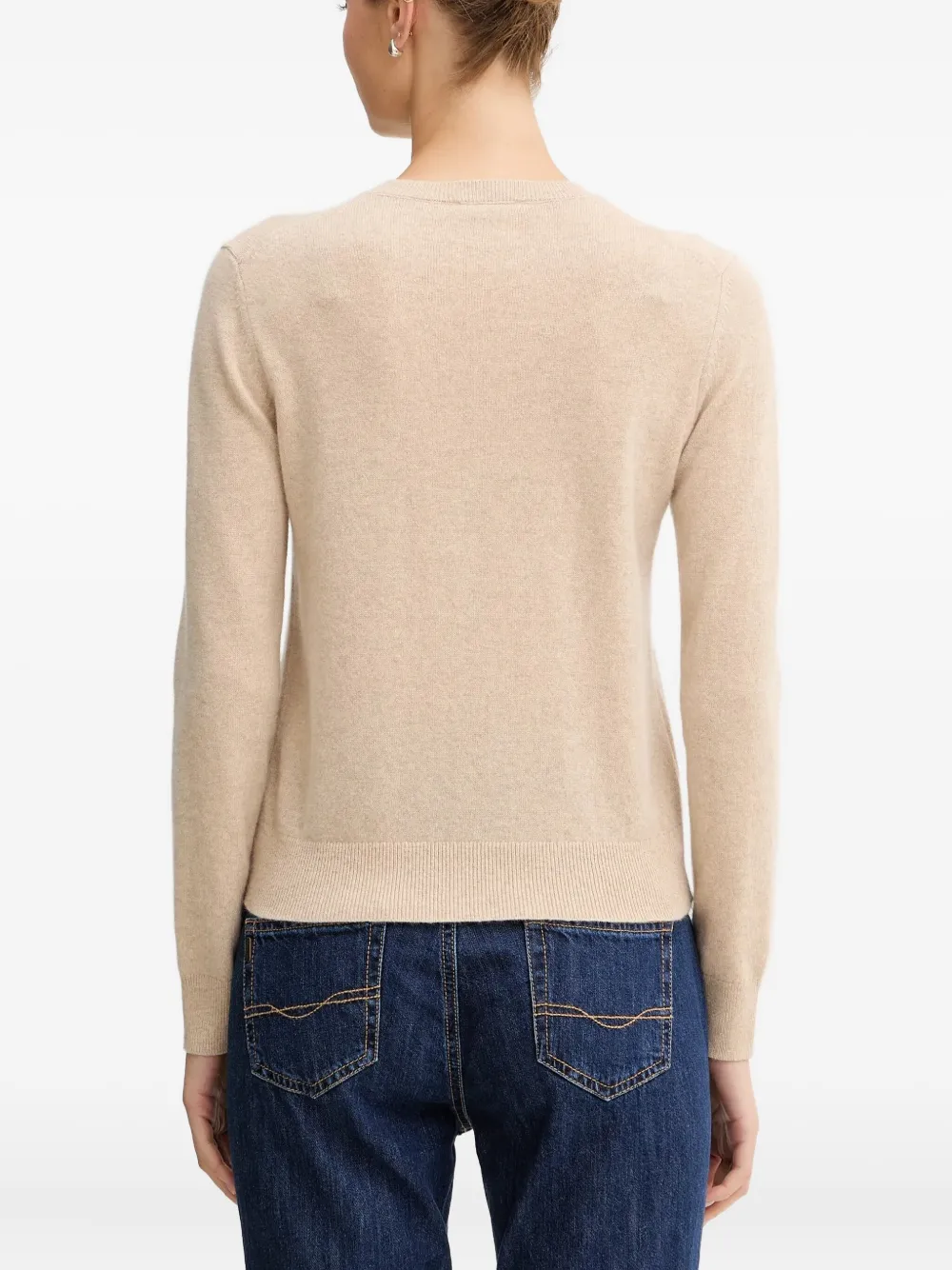  Benetton Ribbed Cuffs Cashmere Jumper - Neutrals 