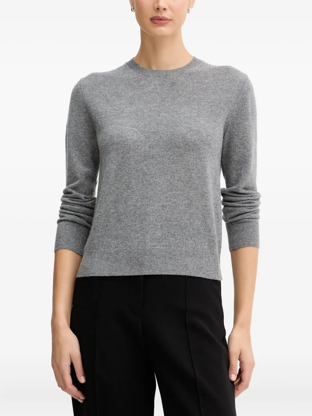 Benetton pull à poignets nervurés | gris | Image 1