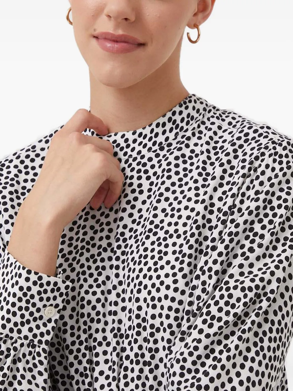 Benetton Polka-dot Open-back Midi Dress In Gray