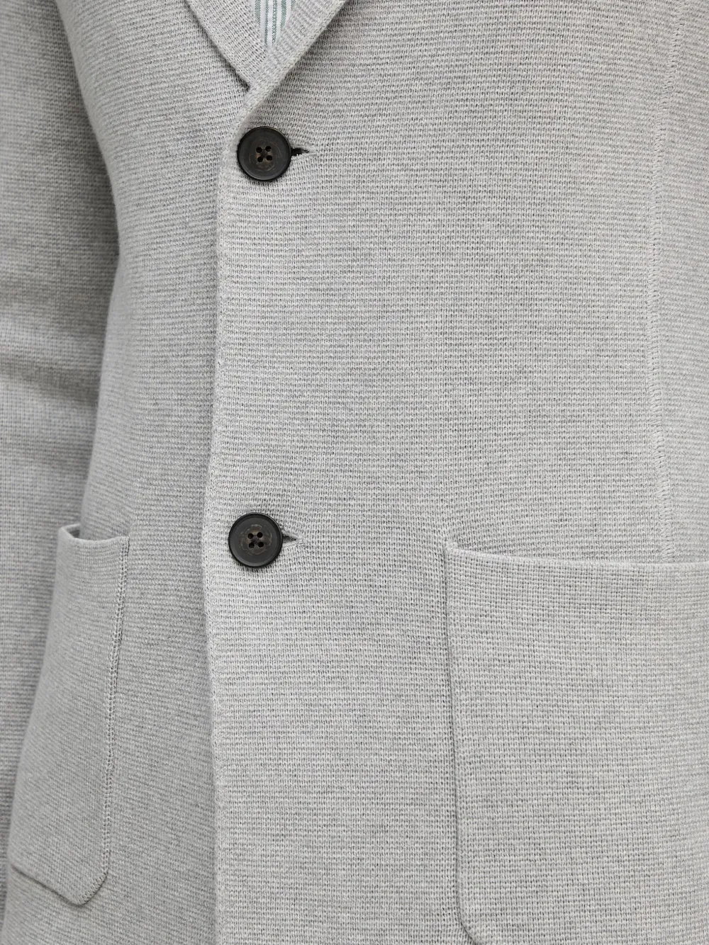 Benetton Pocket Button Suit Jacket In Gray