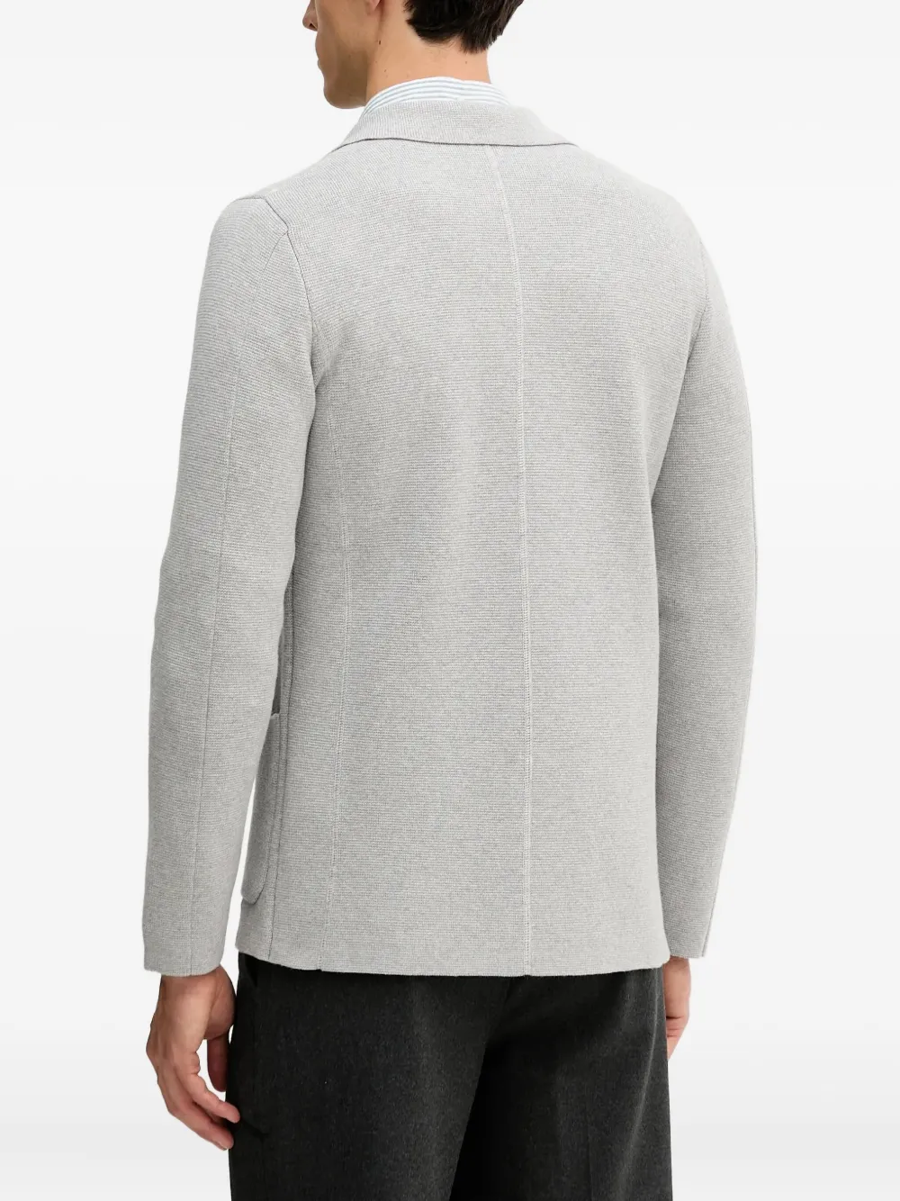 Benetton Pocket Button Suit Jacket In Gray