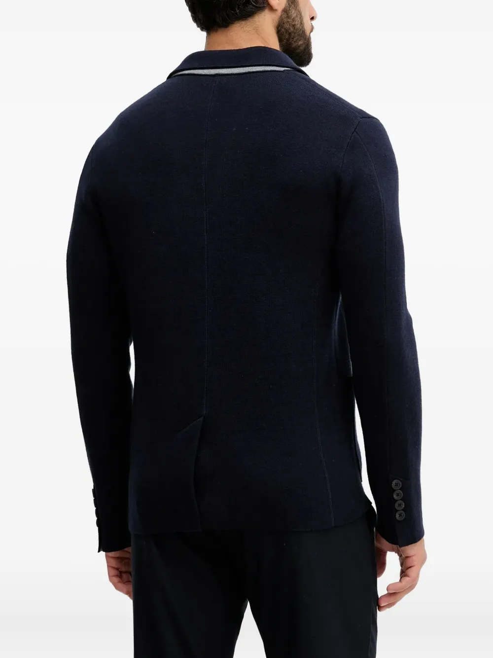 Benetton Pocket Button Cardigan In Blue