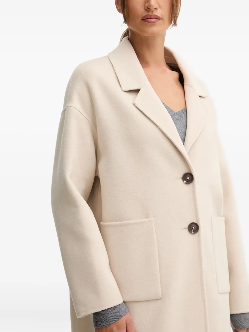 Benetton Jas met zak en knoop Beige