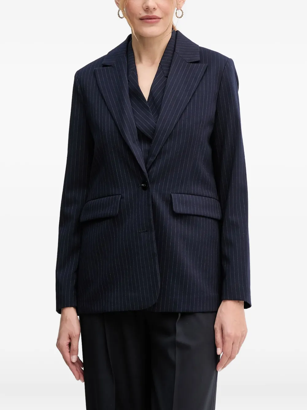 Benetton pinstripe pocket blazer - Blu