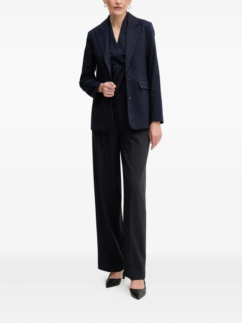 Benetton Blazer met krijtstreep Blauw
