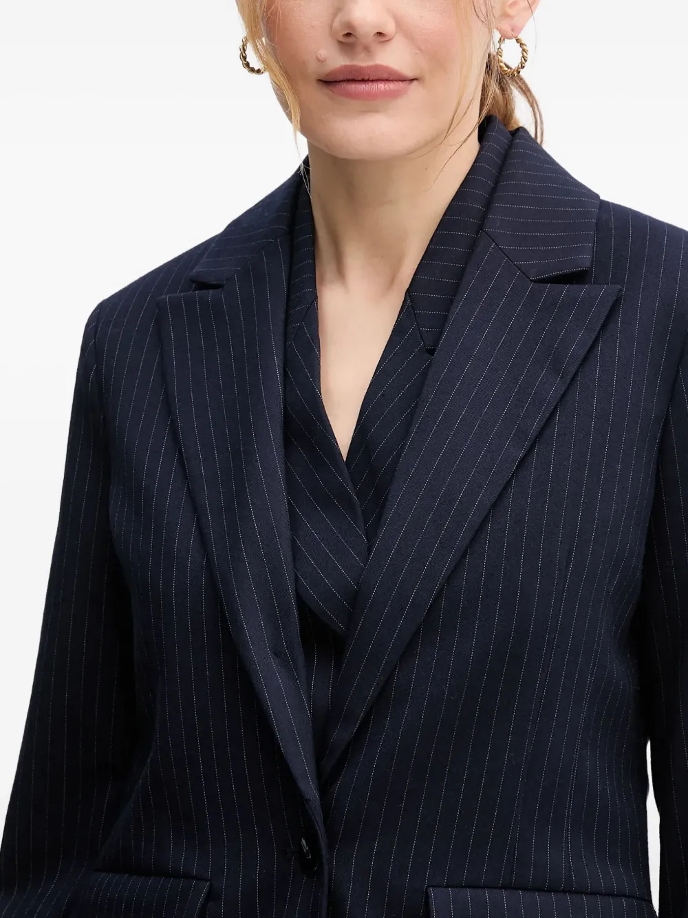 Benetton Blazer met krijtstreep Blauw