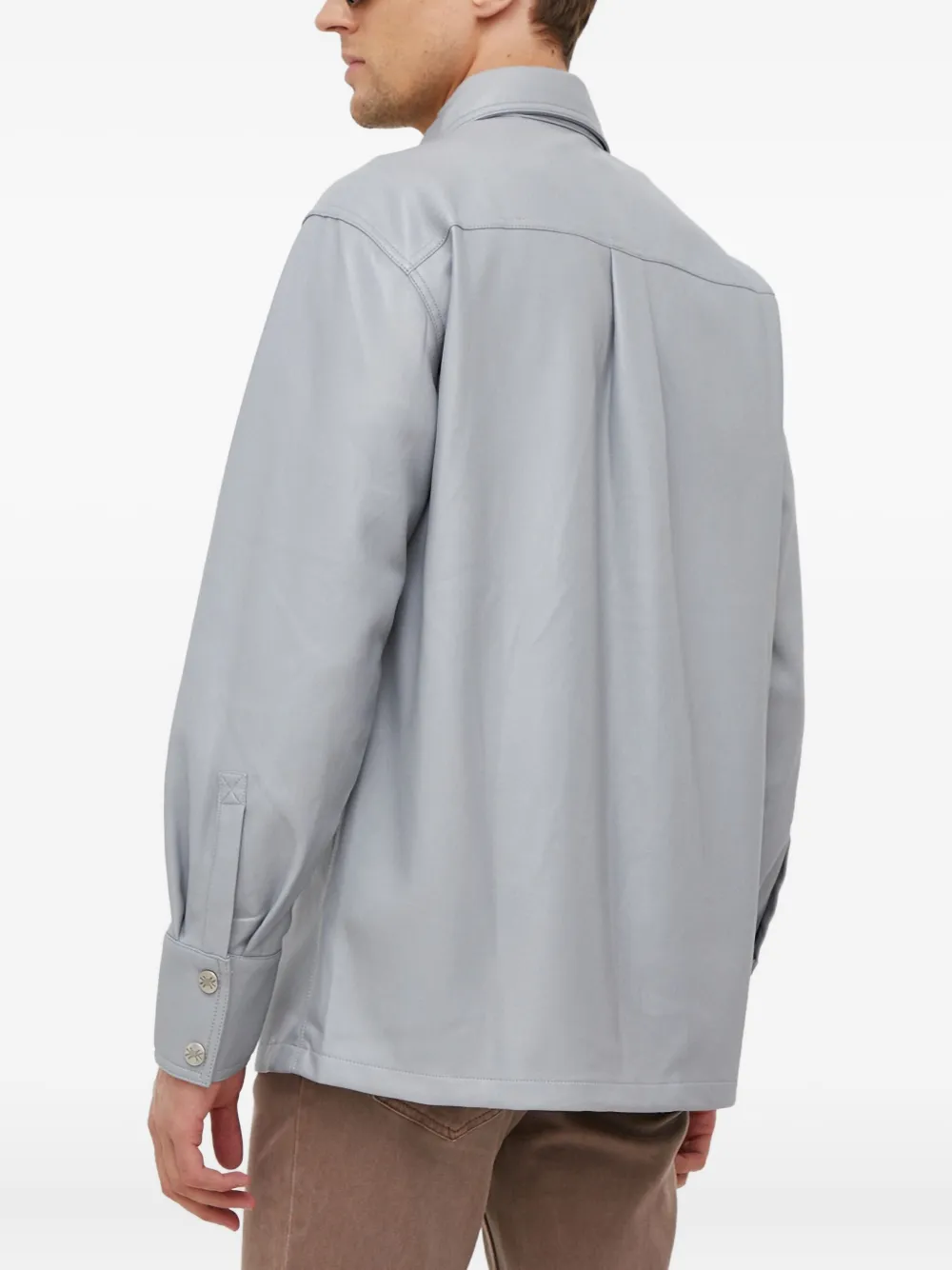 Benetton Pocket Button Shirt In Gray