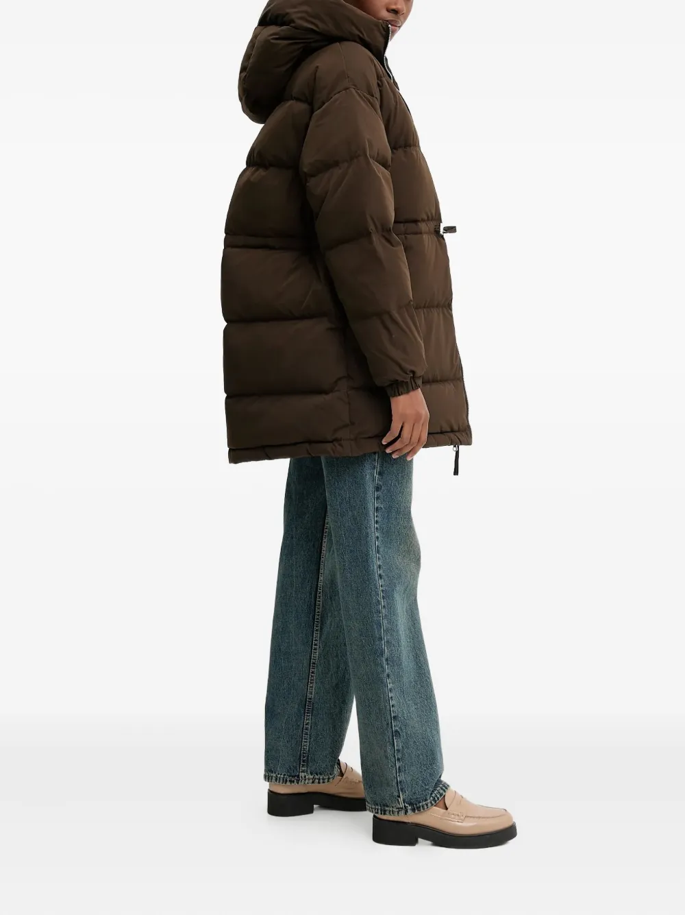 Benetton Donsjack met capuchon - Bruin