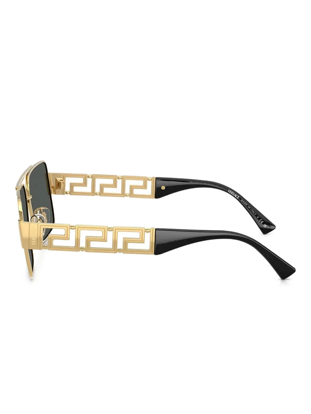 Versace Eyewear Zonnebril met geometrisch montuur en logo Goud