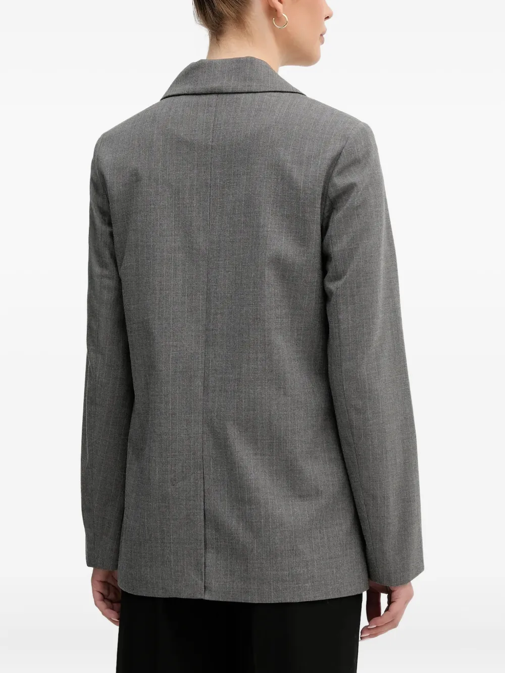  Benetton Button Pinstripe Blazer Jacket - Grey 