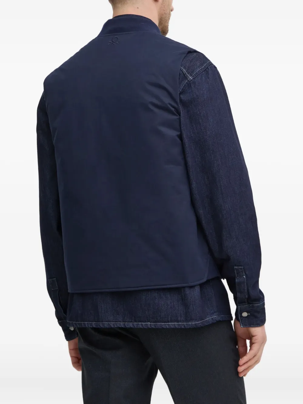 Benetton Press-stud Jacket In Blue