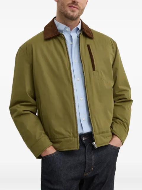 Benetton corduroy-collar zip jacket