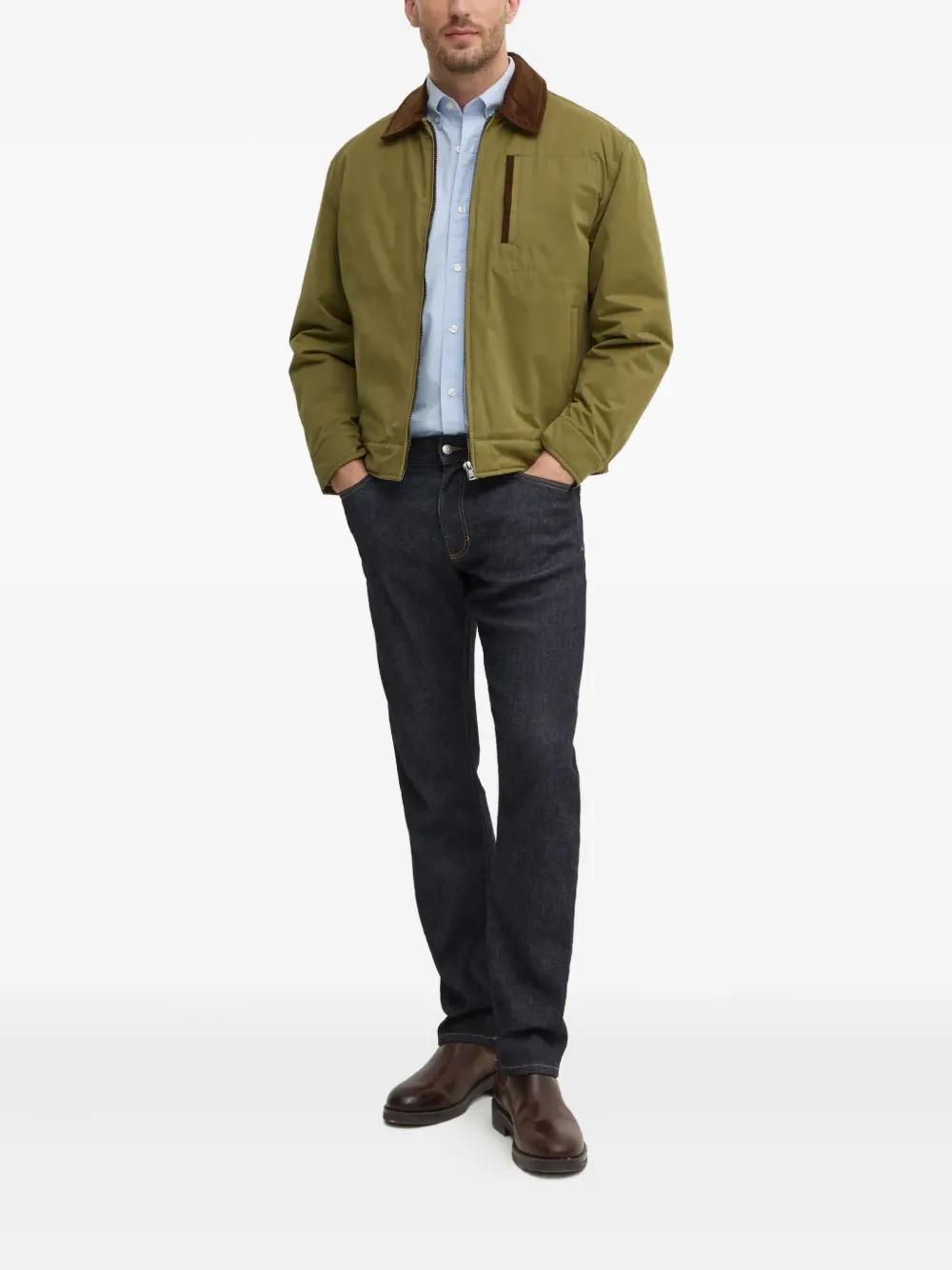 Benetton chamarra con cuello de pana | Sobrecamisas | Image 2