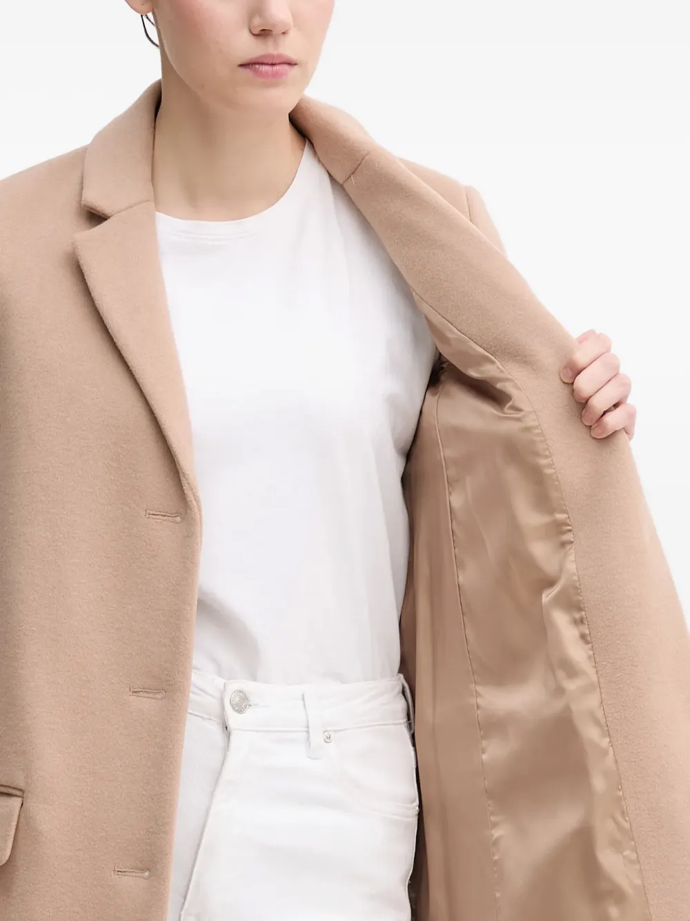 Benetton Wollen jas Beige
