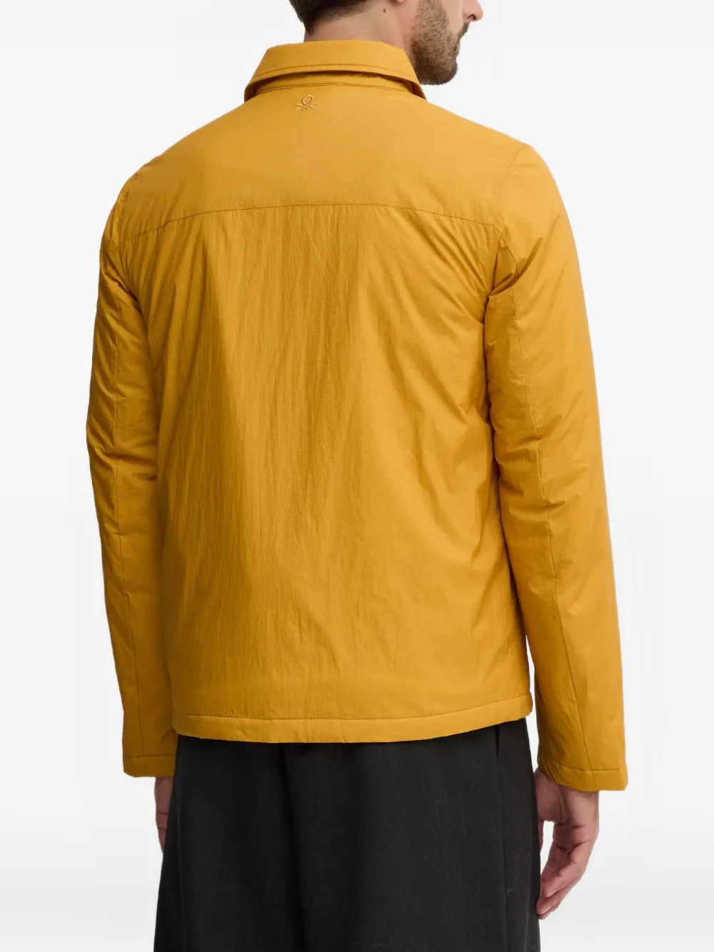 Benetton Buttoned Chest-pocket Jacket In Yellow
