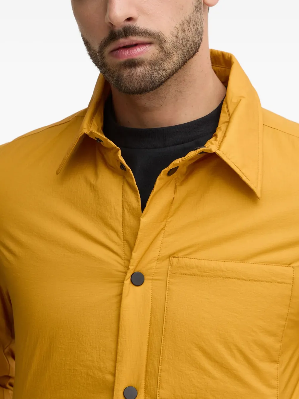 Benetton Buttoned Chest-pocket Jacket In Yellow