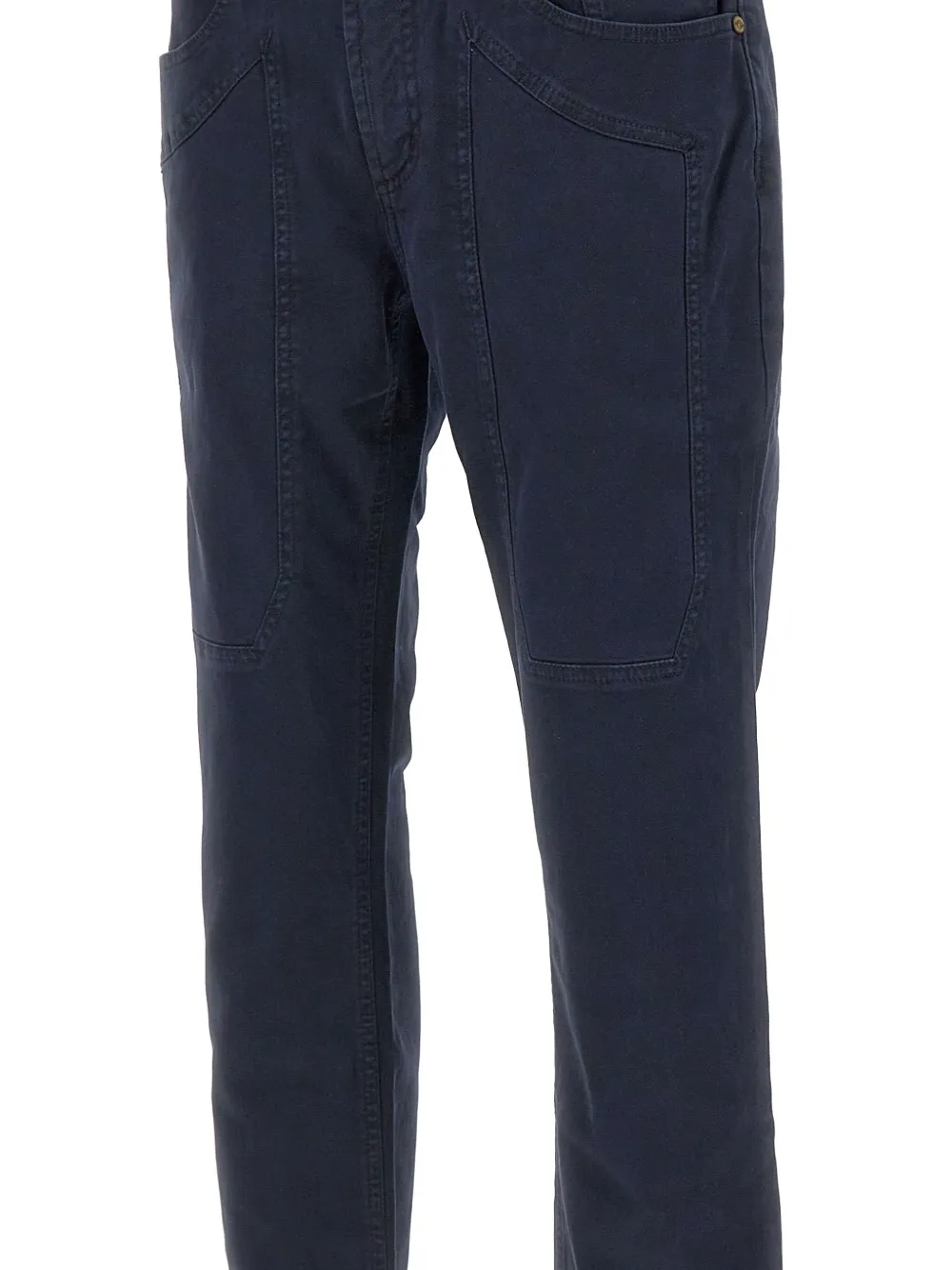 Jeckerson John Five-pockets Logo-patch Trousers In Blue