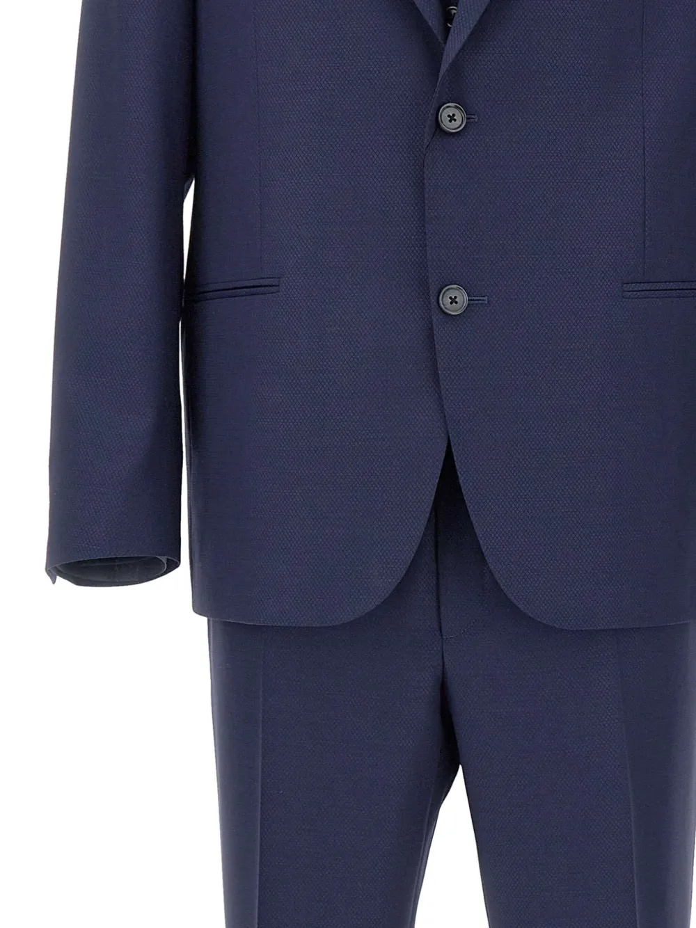 Marchesani Textured Wool Single-breasted Suit (ser Of Three) In Blue