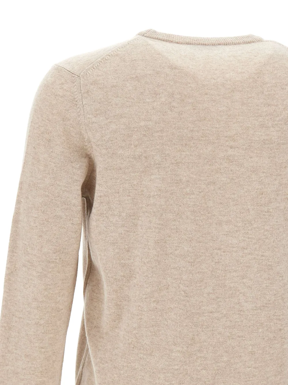 Kangra Geribbelde sweater met ronde hals Beige