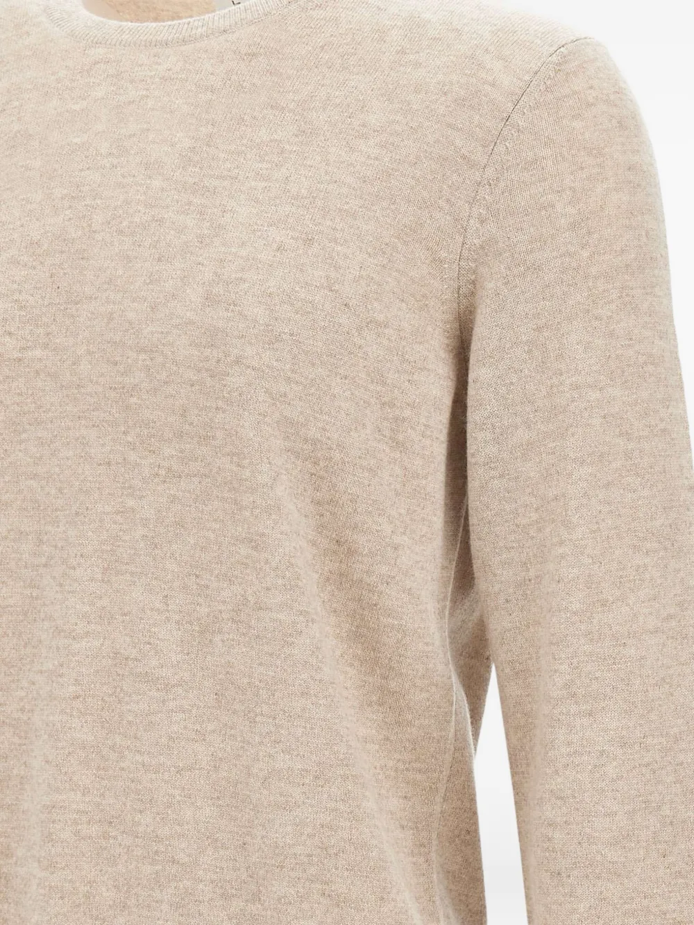 Kangra Geribbelde sweater met ronde hals Beige