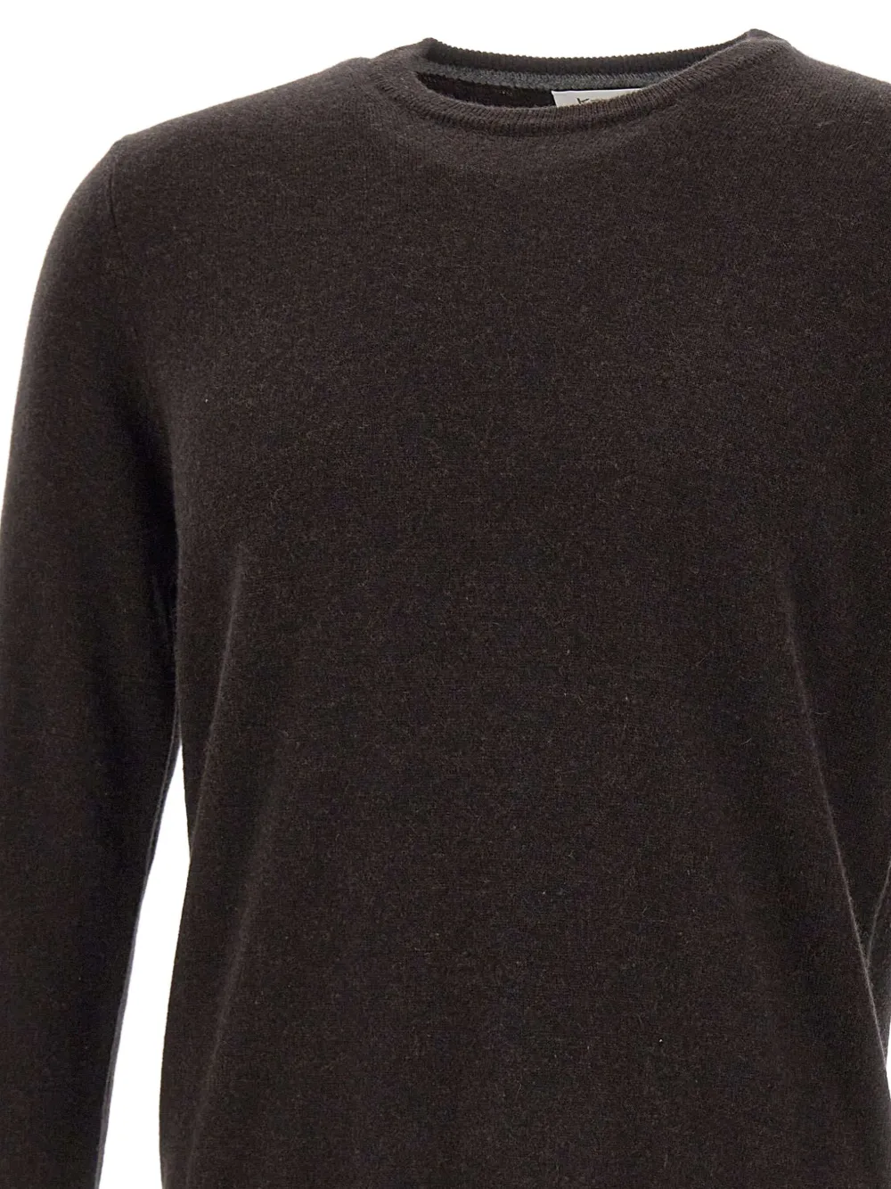 Kangra Geribbelde sweater met ronde hals Bruin