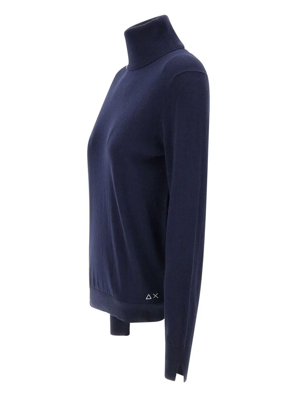 Sun 68 Turtleneck Ribbed Jumper In Blue