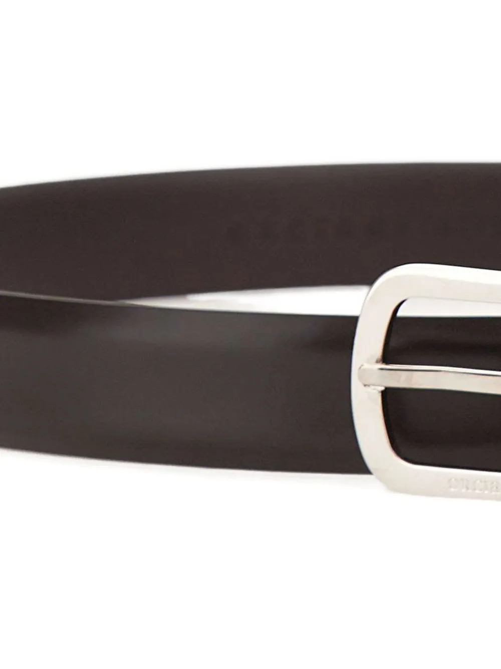 Orciani smooth leather buckle belt - Zwart