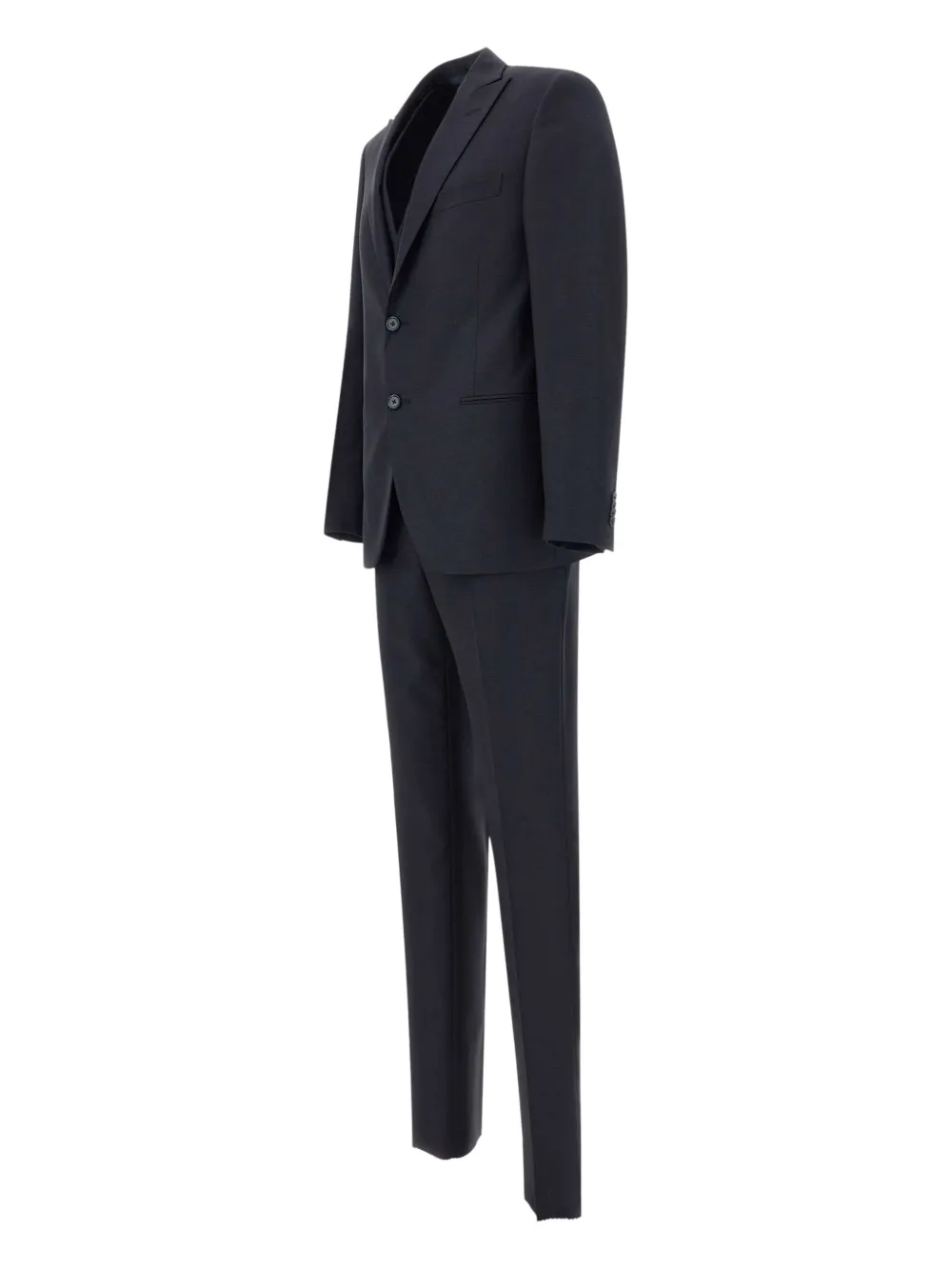 Marchesani Peak Lapel Three-piece Suit In Blue