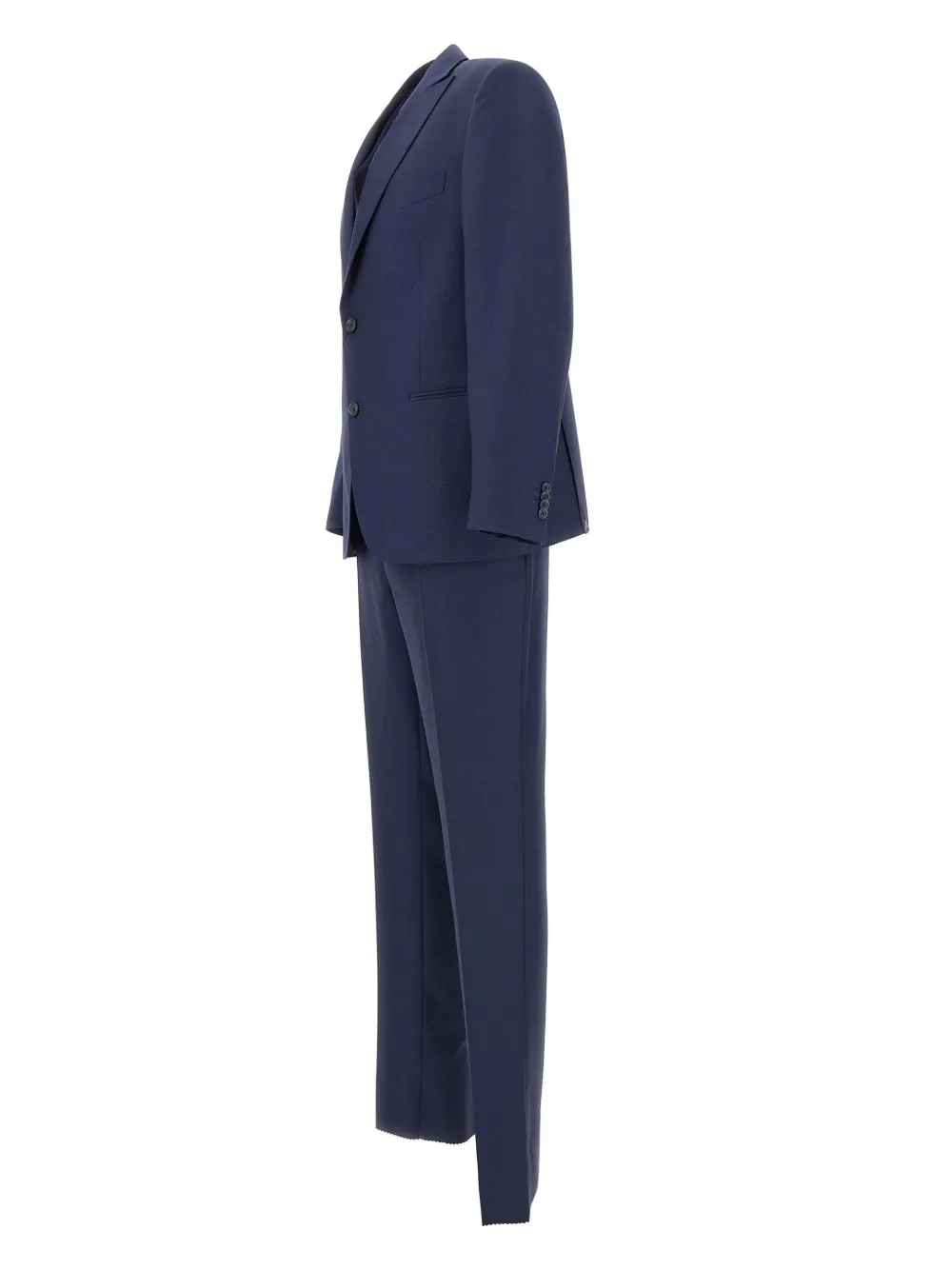 Marchesani Textured Three-piece Suit In Blue