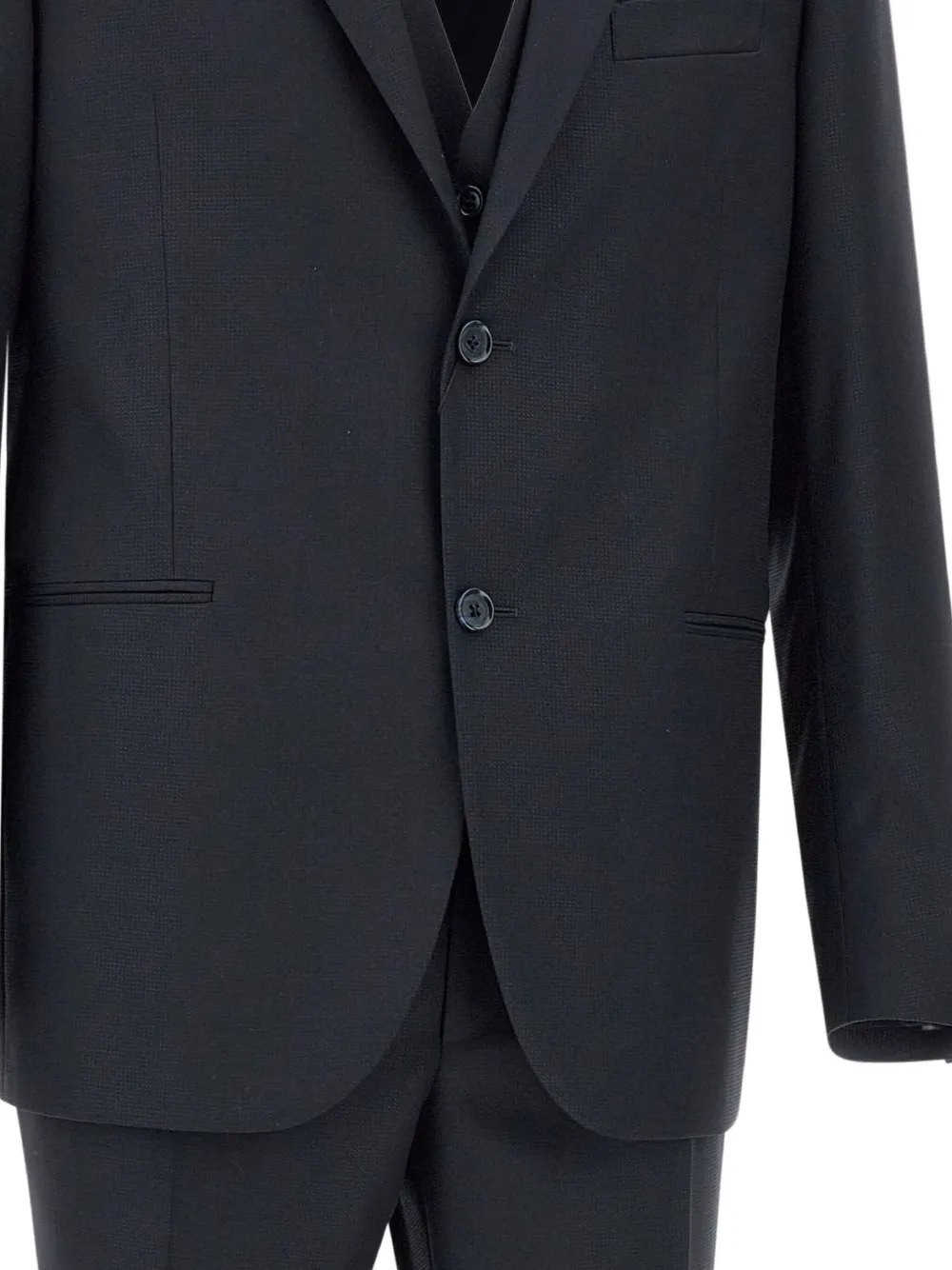Marchesani Driedelig pak met textuur Blauw