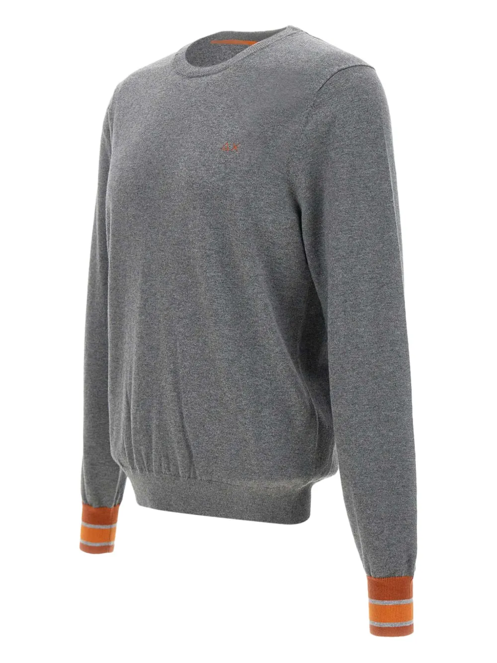 Sun68 embroidered-logo ribbed-texture sweater - Grijs