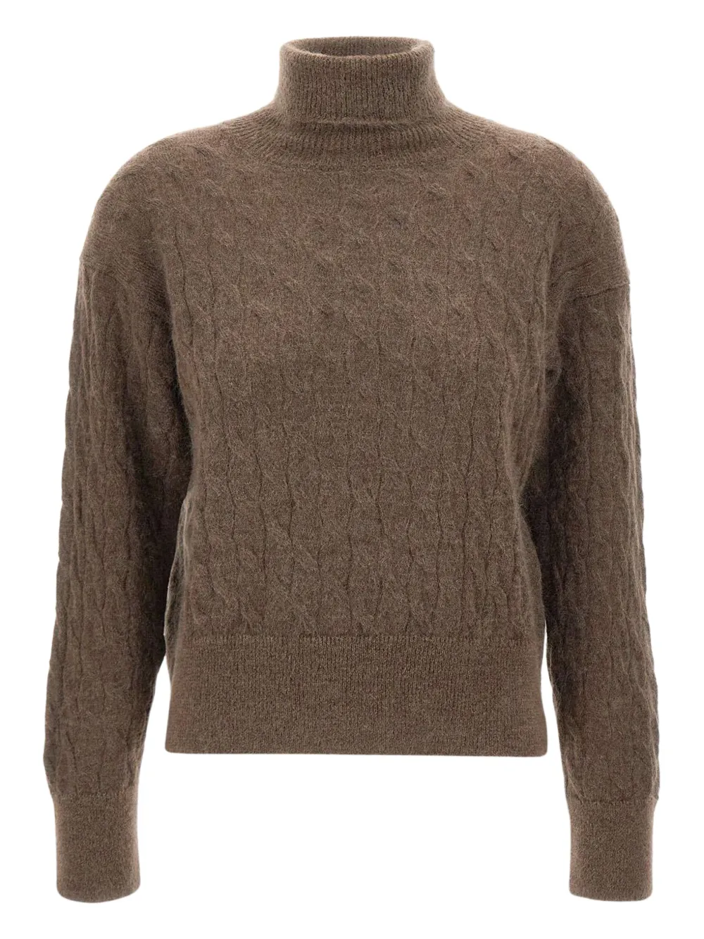 Filippo De Laurentiis Braids Turtleneck Sweater In Brown