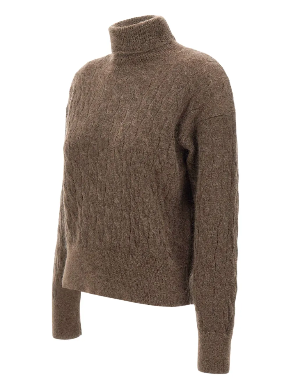 Filippo De Laurentiis Braids Turtleneck Sweater In Brown