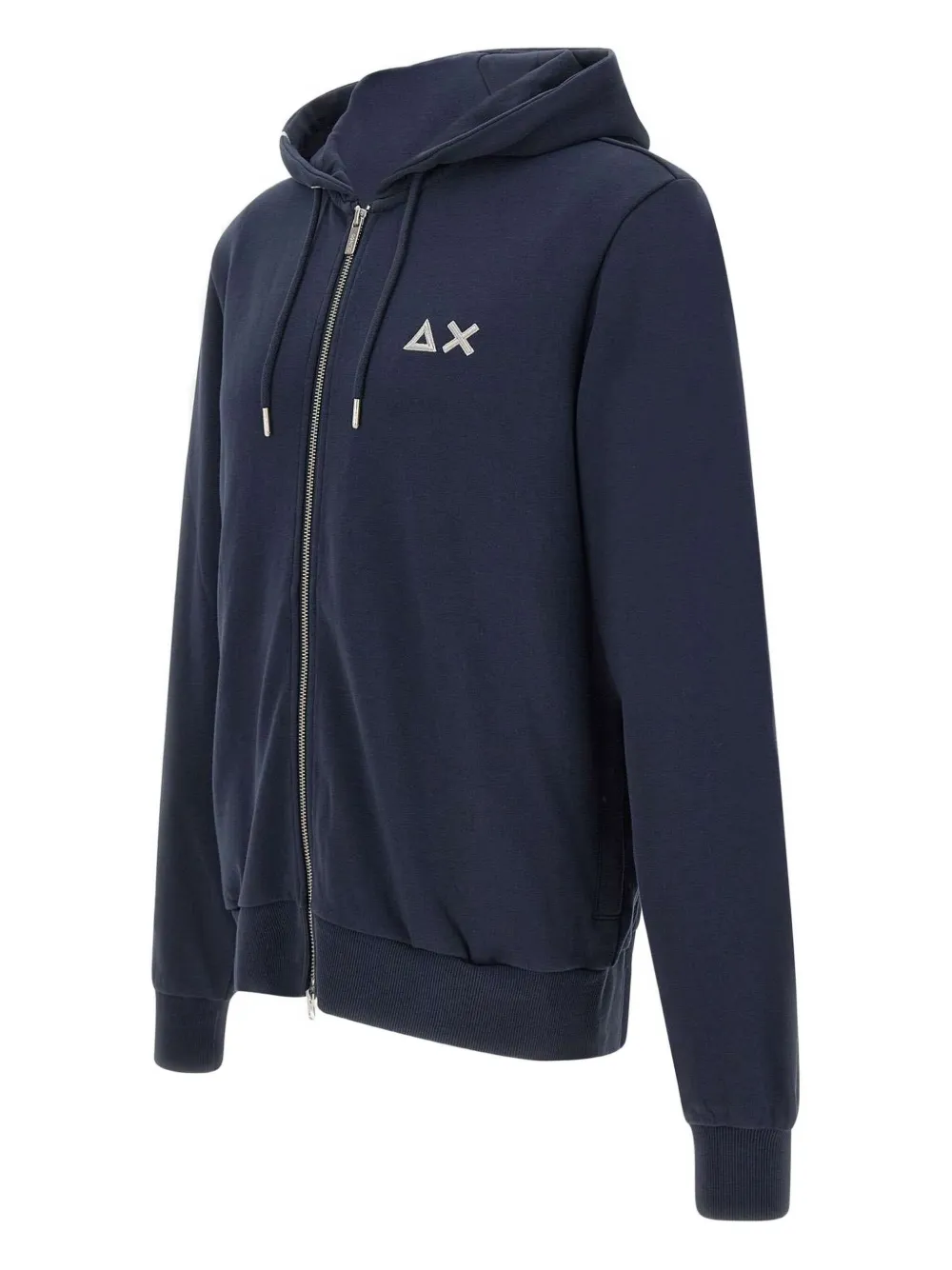 Sun68 Katoenen hoodie met logo op de borst Blauw