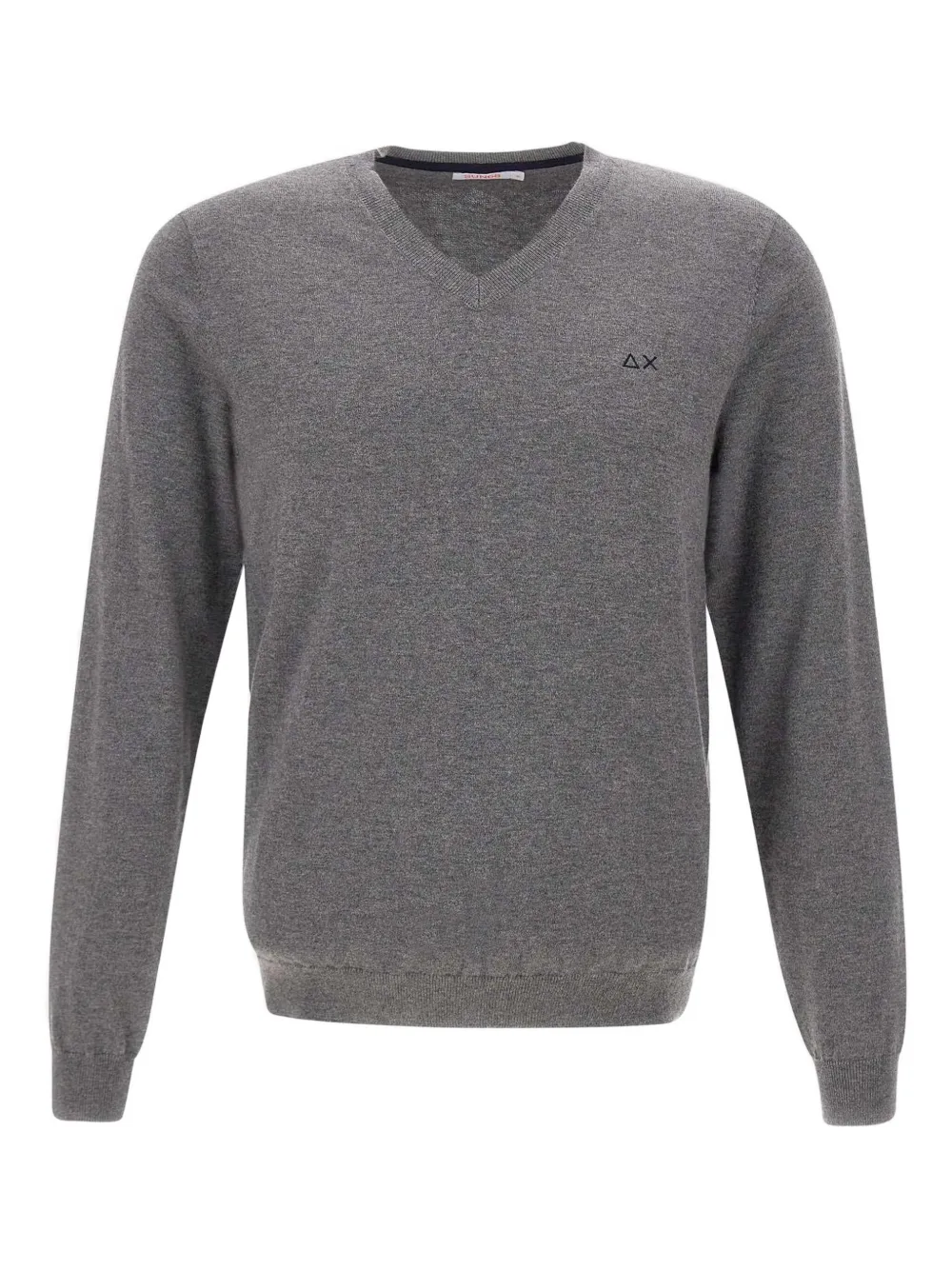 Sun68 pull brodé à col v | gris | Image 1