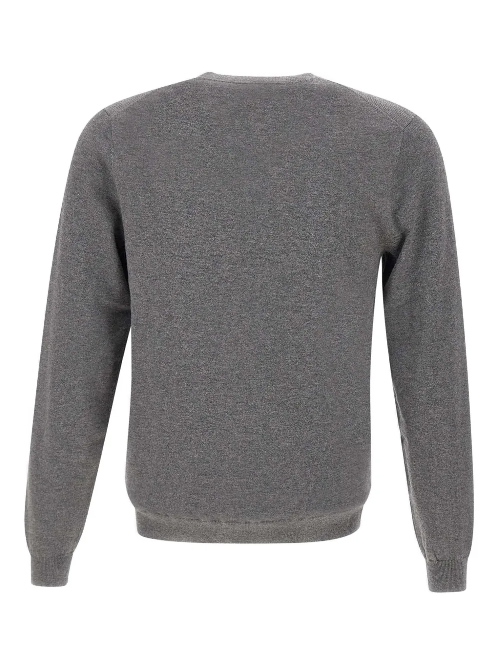 Sun 68 Embroidered-logo V-neck Jumper In Gray