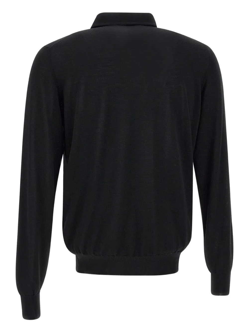 Filippo De Laurentiis long-sleeves ribbed polo shirt - Zwart