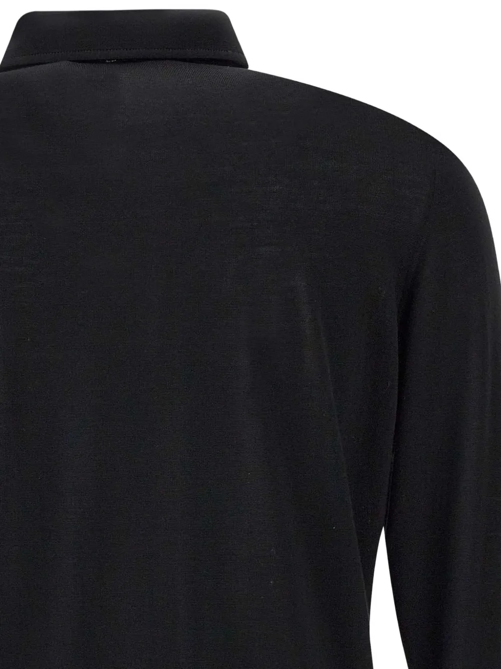 Filippo De Laurentiis Geribbeld poloshirt met lange mouwen Zwart